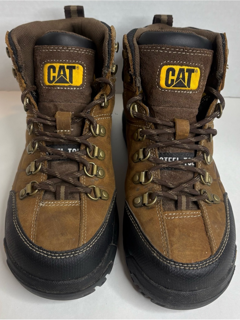 Caterpillar Threshold Waterproof Steel Toe Work Boot Brown Size 7